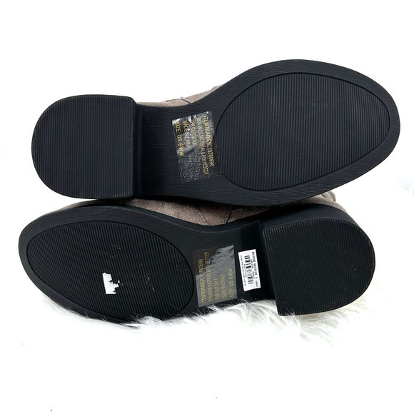 NWOB Torrid size 8 zip up mid calf boots taupe wide calf double buckle moto - Picture 7 of 7